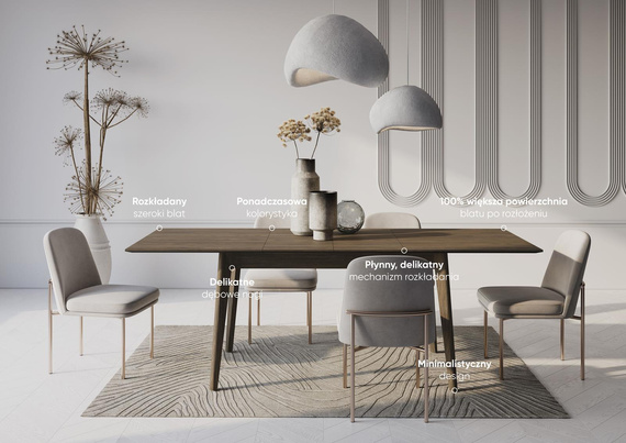 Rechteckiger Tisch ausziehbarer Eiche dunkel PAPHO