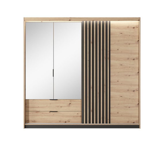 Schwebetürenschrank MONS mit 2 Schubladen und Spiegel