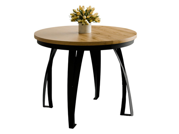 Esstisch LUGOS ausziehbar Ø 100/120 Eiche craft