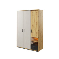 Kleiderschrank dreitürig mit LED-Beleuchtung BOB Artisan