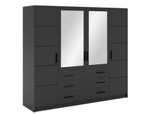 Kleiderschrank mit 4-türen und 3 Schubladen ALEX Graphit