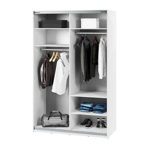 Schwebetürenschrank mit Spiegel LAVIAS Weiß