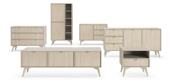 Nachtisch mit Schublade Skandinavisch design MARIA Beige