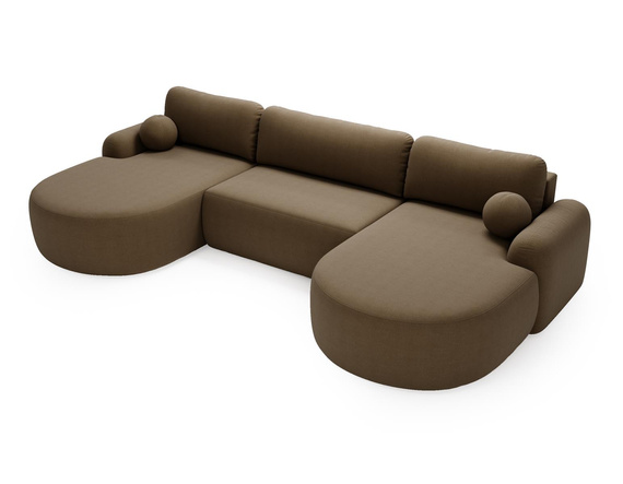 Große Ecksofa U Form OLIO Braun