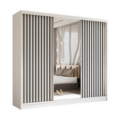 Kleiderschrank VENTURA mit Lamellen Weiß