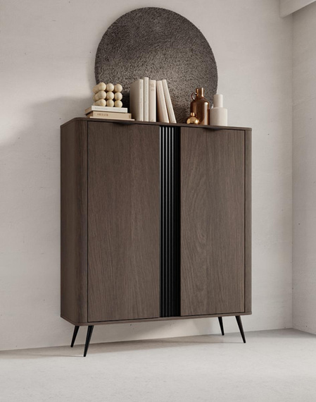 Kommode mit Metallfüße Eiche dunin braun SHELLY