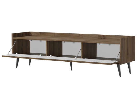 TV-Schrank mit geriffelte Fronten MODE Nussbaum