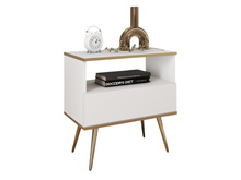 Stillvoller Nachttisch mit Beinen POLO Weiß