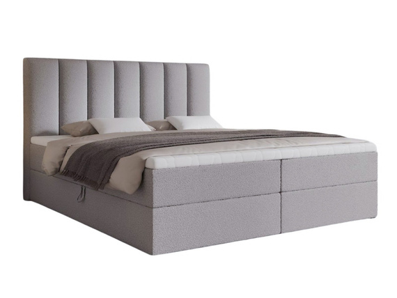 Boxbett mit Bettkasten und topper 120x200 Grau BELLS