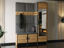 Moderne Garderoben-Set MALTI Eiche craft + Grau