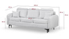 Sofa mit Schlaffunktion 228 cm breit BELLA Rot