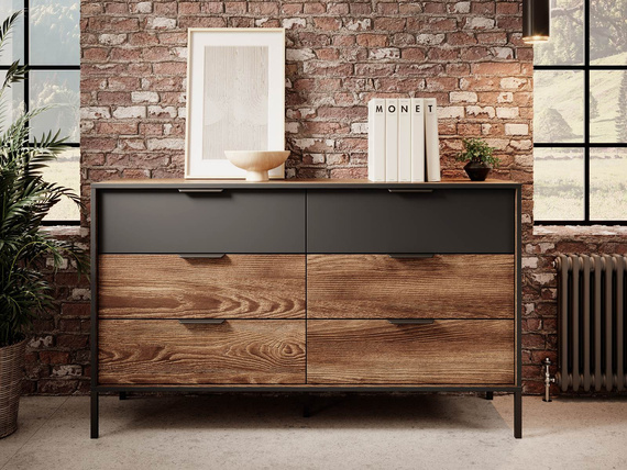 Loft Kommode GAFS Kastanie / Anthrazit