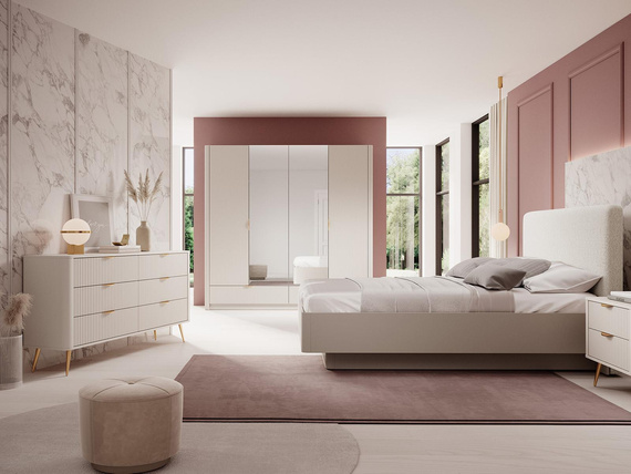  Drehtürenschrank mit Lamellen Cashmir BELLO