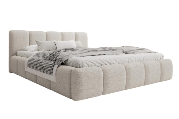 Elegantes Designerbett mit weichem Bezug 140x200 Grau