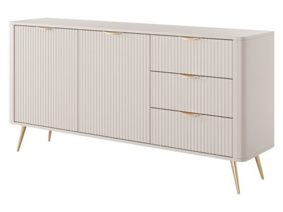 Kommode mit drei Schubladen und zwei Drehtüren BELLO Beige