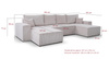  Ecksofa U-Form MALAG Beige
