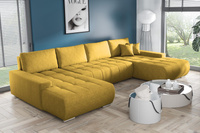 Großes Ecksofa in U-Form für Wohnzimmer MONA Beige