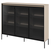 Moderne Standvitrine mit gehärtetem Glas mit LED FLORE BEIGE