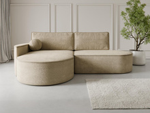 Ecksofa L Stilvolles Sofa mit abgerundeten Formen Beige MORENO