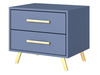 Nachtisch mit 2 Schubladen Gold Griffe ALEX II  