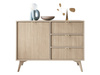 Kommode Scandi design Holz MARIA Sandbeige / Scandi Fischgrät