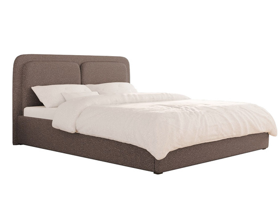 Modernes Braun Polsterbett mit Holzrahmen 160x200 LEA