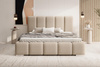 BUBBLE Boucle, Doppelbett mit Bettkasten, Leistenlattenrost aus Holz