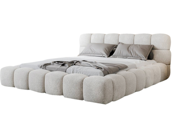 Designerbett boucle BIZU 180x200 Weiß