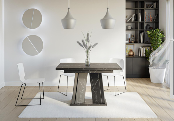 Esstisch Ausziehbar ANDZIAS 2 Schwarz Marble