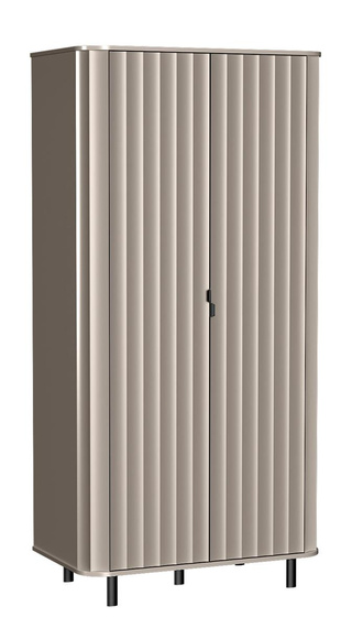 Kleiderschrank mit 2 Türen mit Lamellen Beige STYLS