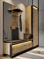 Garderoben-Set LIMA (Schrank, Kleiderbügel, Schuhregal, Spiegel)