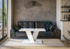 Couchtisch MANO Weiß Hochglanz+Stone