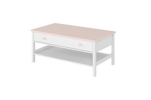 Couchtisch für Mädchenzimmer LARA Weiß+Rosa