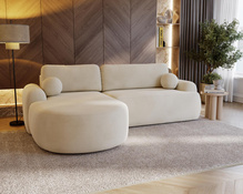 Elegantes Ecksofa L-Form OLIO Creme