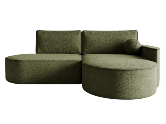  Luxuriöses Ecksofa L Rundes Design Highlight Olivgrün MORENO