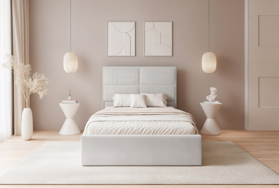 Grau Polsterbett mit Stauraum Metallrahmen 120x200 SAONA