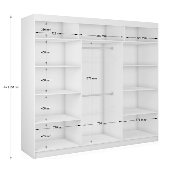 Schwebetürenschrank CINZIA mit Lacobel Glas Graphit