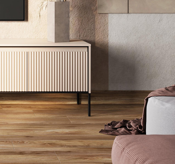 TV-Tisch mit LED-Beleuchtung 4 Türen FLORE Beige