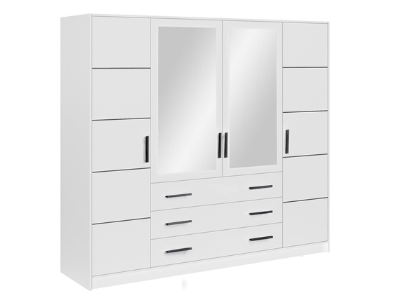 Kleiderschrank mit 3 Schubladen ALEX Weiß