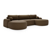 Große Ecksofa U Form OLIO Braun