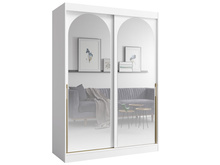Schwebetüren Kleiderschrank mit Spiegel 150 Breit Weiß LUCY