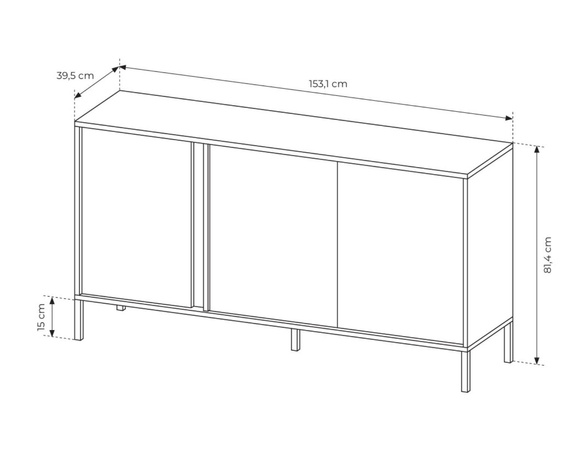 Sideboard dreitürig led NINA Beige