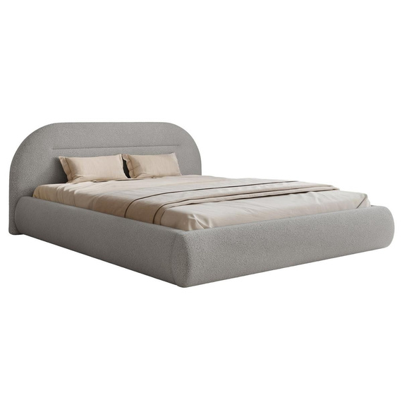 Polsterbett mit runder Form Grau 120x200 ARVEN