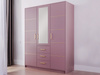 Kleiderschrank ALEX II  Pflaume + Gold