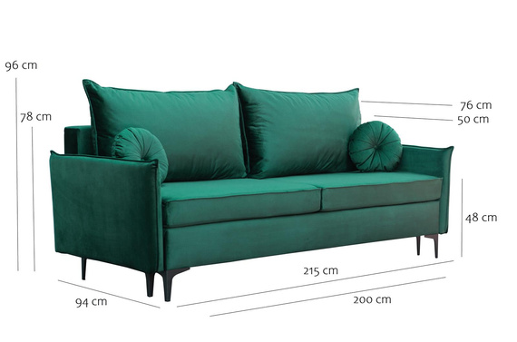 Schlafsofa mit Bettkasten LEO Blau