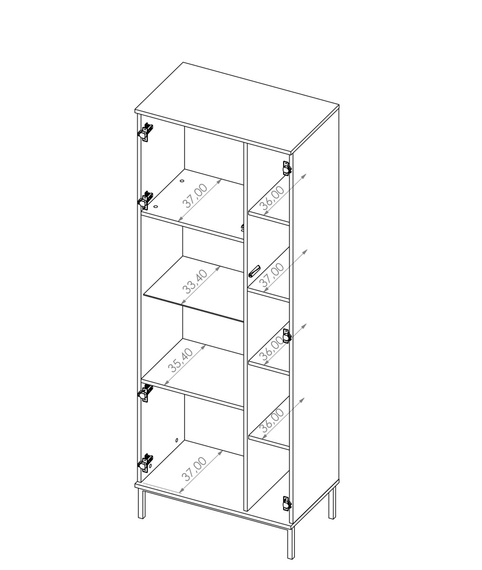 Vitrine mit zwei Türen MENS Schwarz