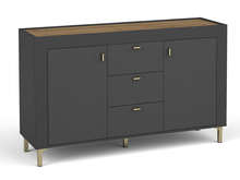 Schuhkommode mit 2 Türen TRENDS Eiche-Whisky/ Schwarz Matt