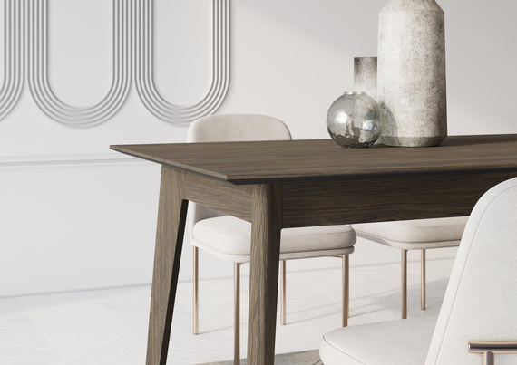 Rechteckiger Tisch ausziehbarer Eiche dunkel PAPHO