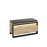 Sitzbank mit Stauraum LIMA Eiche Artisan/Schwarz