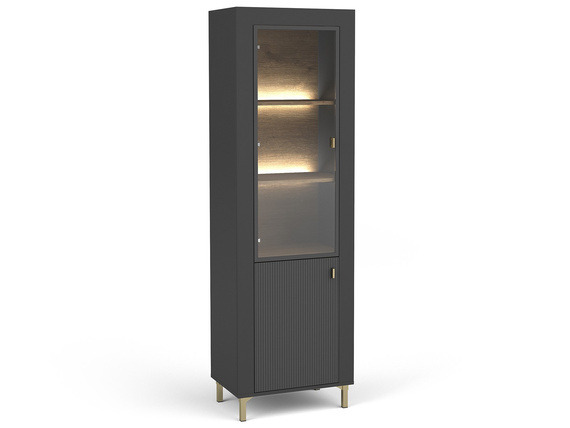 Vitrine mit Glastüren TRENDS Eiche-Whisky/ Schwarz Matt